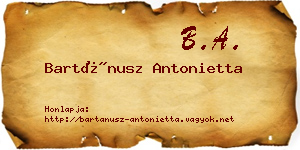 Bartánusz Antonietta névjegykártya